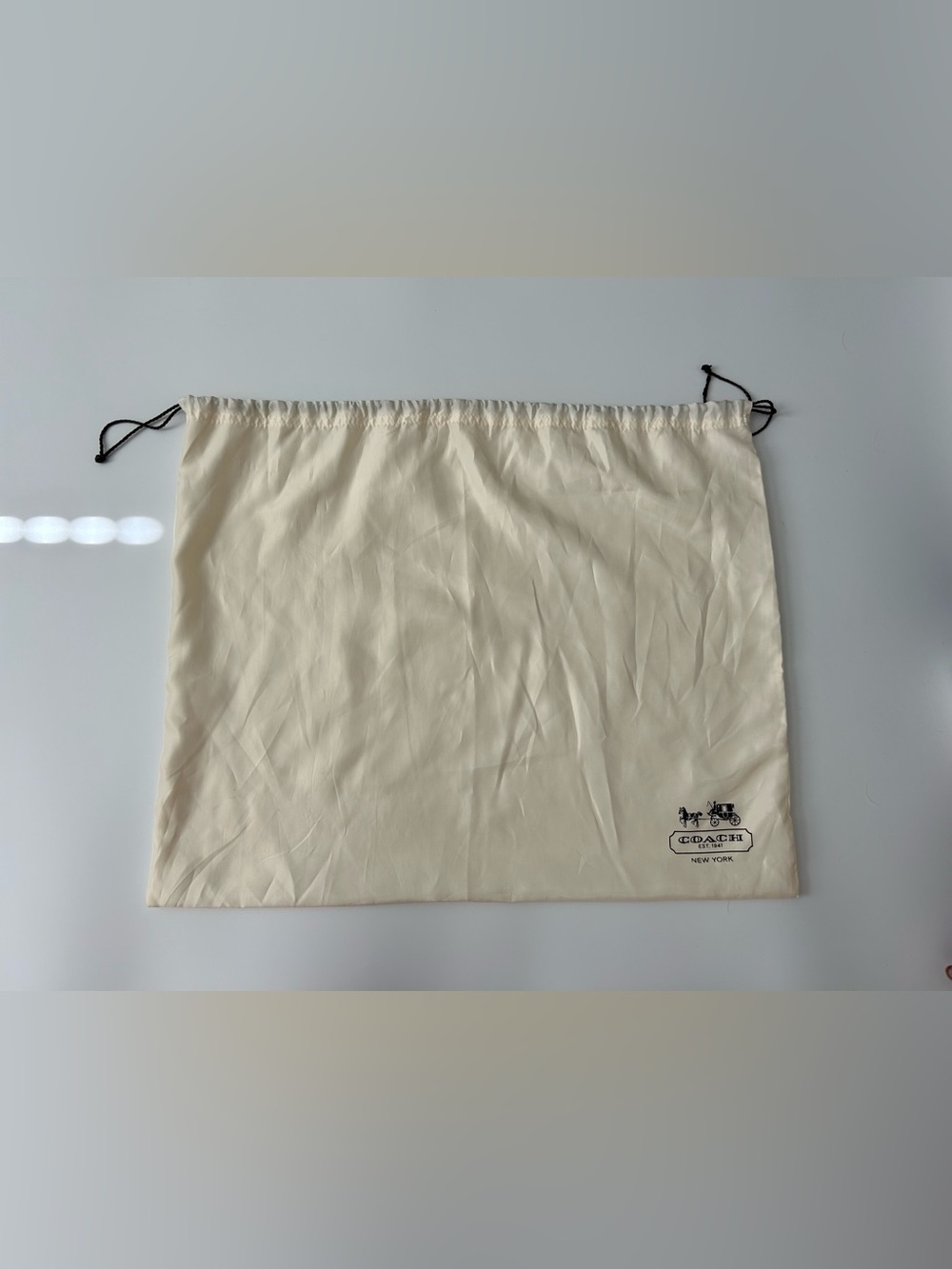 Coach Drawstring Satin Dust Bag
Cream
Carriage
EST. 1941
Purse
Handbag
Storage